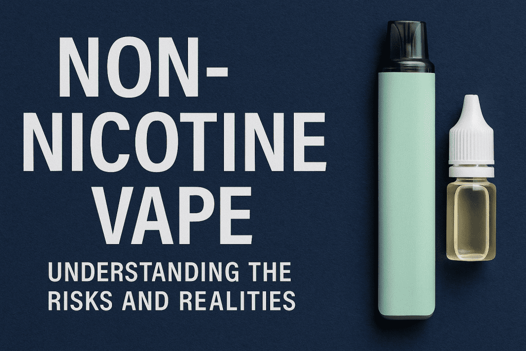 vape juice without nicotine No Nic Vape: Health Risks, Addiction Potential & Treatment Flavor:Peach Pear 50mg x Sonder U Kit Delta Warning Vuse Pods - Blueberry