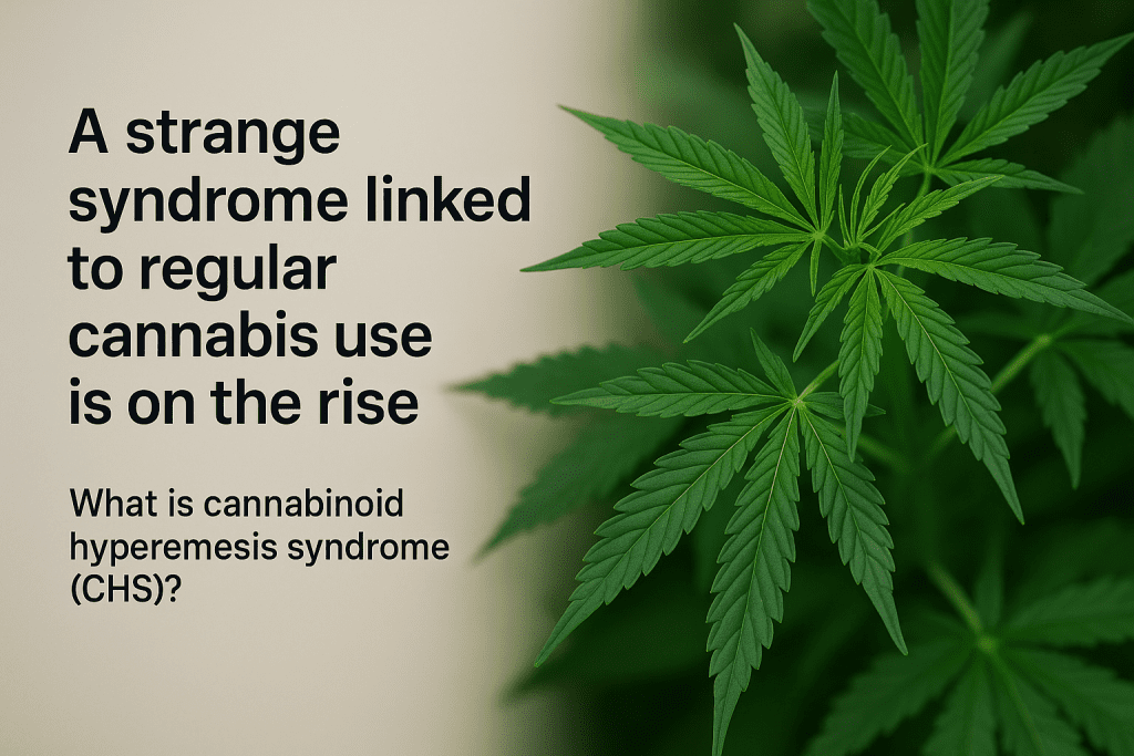 Hospital setting showing a young adult with nausea and abdominal pain, symbolizing cannabinoid hyperemesis syndrome linked to regular cannabis use and relief from hot showers.