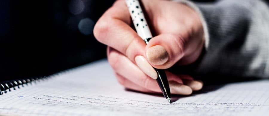 woman writes an intervention letter