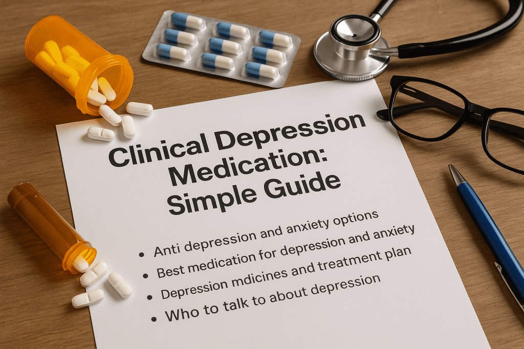Clinical depression medication guide with depression medicines, treatment plan, and anti depression and anxiety options.