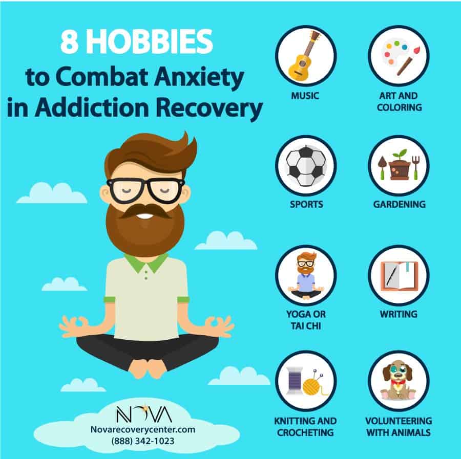 8 Great Anxiety-Relieving Hobbies for Addiction Recovery infographic